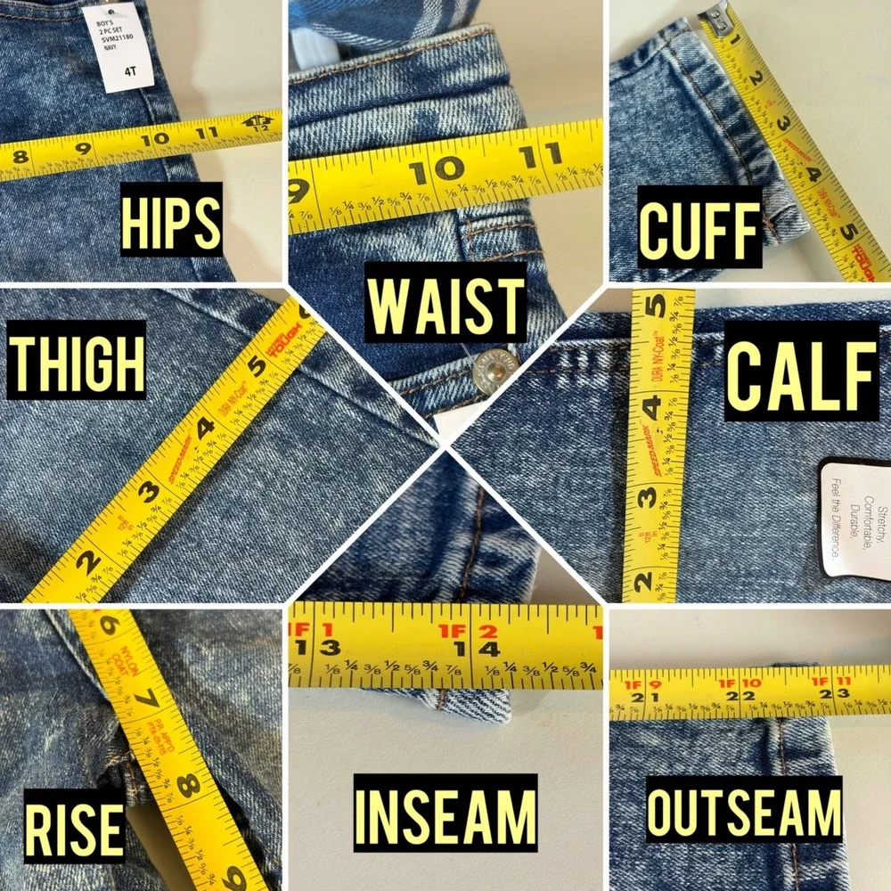 7 For All Mankind TODDLER 4T Blue Plaid Quilted Shacket Acid Wash Jeans‎ 2pc Set